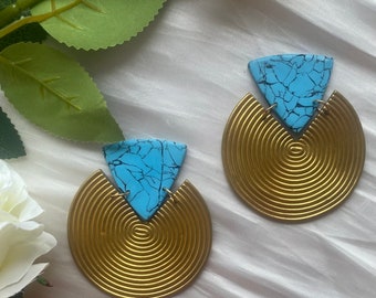 Handmade Polymer Clay Statement Earrings | Gold Plated Hardware