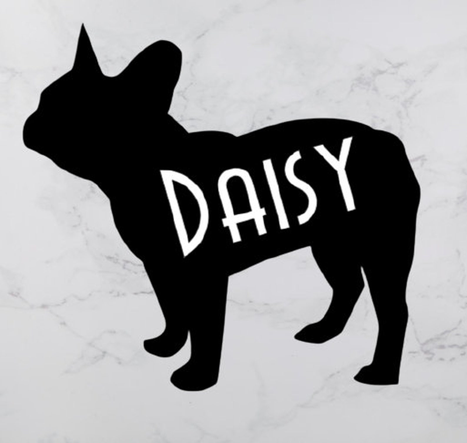 Personalized Frenchie Dog name decal Etsy