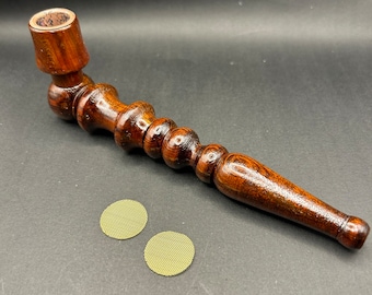 Handmade Apricot wood pipe, 2 screen