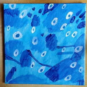 Blue Acrylic Painting on Canvas, Christian Wall Decor, Spiritual Decor, Christian Wall Art, Religious Painting, Canvas Painting