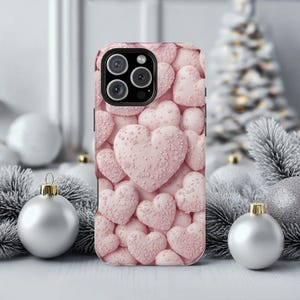 Pink Heart iPhone Tough Case - Cute Love Heart Cover, Romantic Gift, Protective Phone Case, Valentine&#39;s Day Gift, Pink Heart