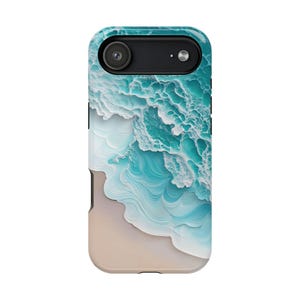 Funda MagSafe con diseño de olas de playa para iPhone / Regalo con estética playera / Funda con carga magnética / Compatible con los modelos iPhone 17, 16, 15, 14 y 13 iPhone 17 Air