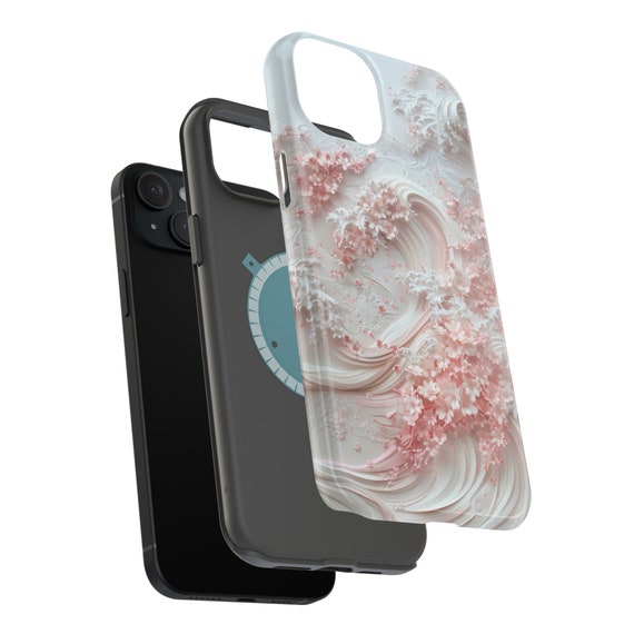 Sakura Blossoming Wave Magsafe iPhone Case, Fits iPhone 17 Pro Max