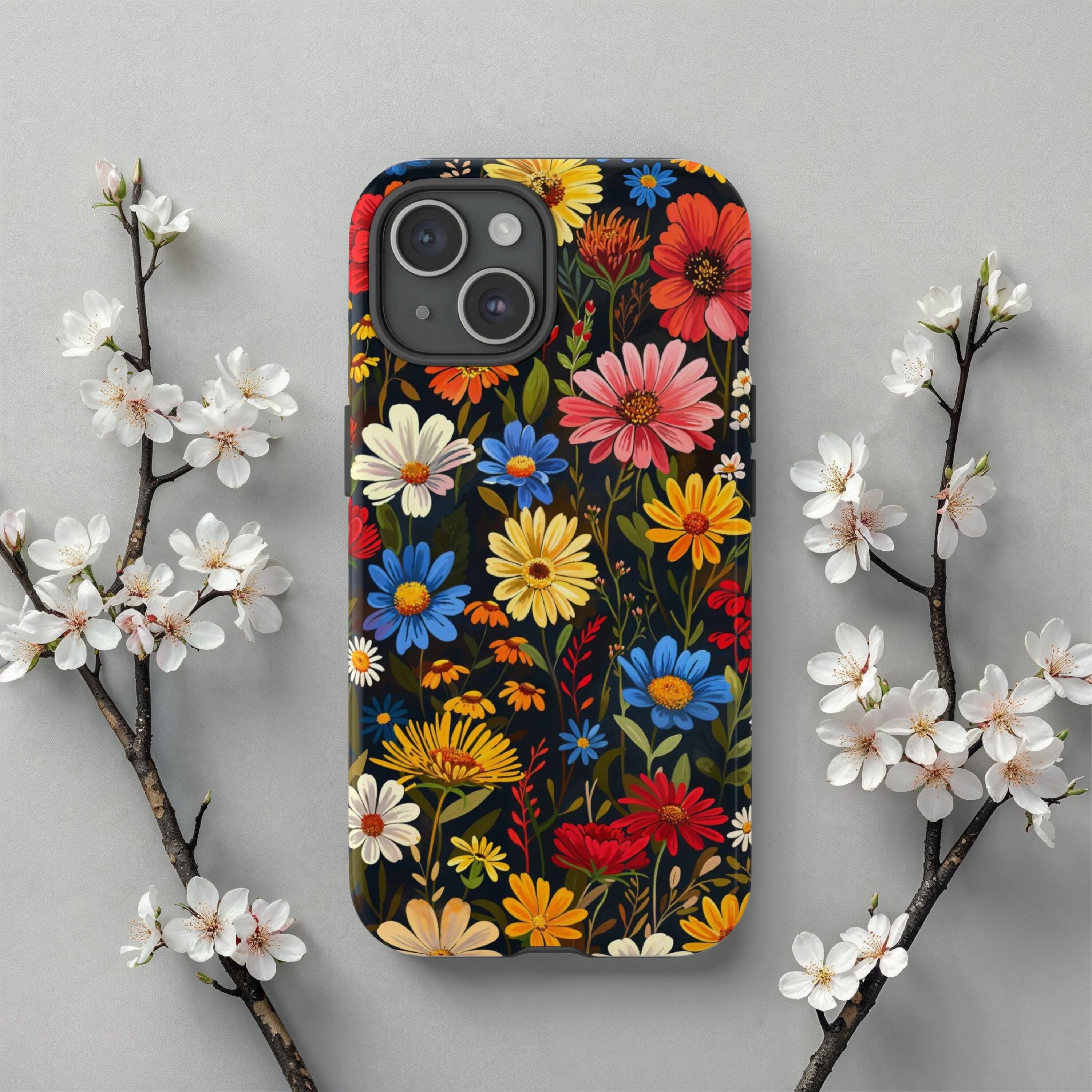 Wildflower Meadow Phone Tough Case, Vibrant Garden Floral