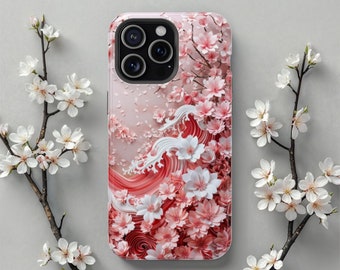 3D 桜電話ケース 桜 MagSafe カバーは iPhone 16 Pro、iPhone 12