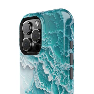 Funda MagSafe con diseño de olas de playa para iPhone / Regalo con estética playera / Funda con carga magnética / Compatible con los modelos iPhone 17, 16, 15, 14 y 13 imagen 6