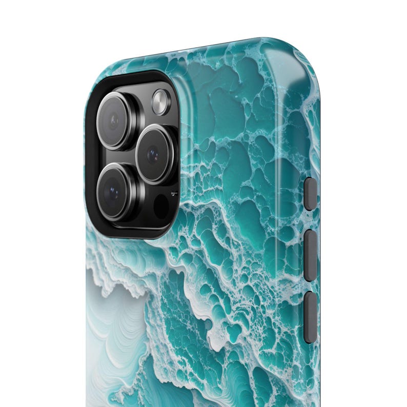 Funda MagSafe con diseño de olas de playa para iPhone / Regalo con estética playera / Funda con carga magnética / Compatible con los modelos iPhone 17, 16, 15, 14 y 13 imagen 6