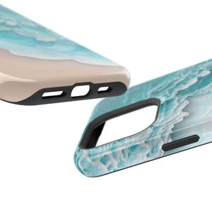 Funda MagSafe con diseño de olas de playa para iPhone / Regalo con estética playera / Funda con carga magnética / Compatible con los modelos iPhone 17, 16, 15, 14 y 13 imagen 8
