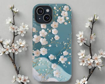 3D 桜電話ケース 桜 MagSafe カバーは iPhone 16 Pro、iPhone 12
