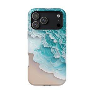 Funda MagSafe con diseño de olas de playa para iPhone / Regalo con estética playera / Funda con carga magnética / Compatible con los modelos iPhone 17, 16, 15, 14 y 13 imagen 12