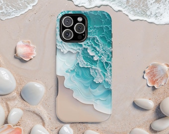 MagSafe iPhone-skal med Ocean Beach Waves | Strandliknande present | Magnetiskt laddningsfodral | Kompatibelt med iPhone 17, 16, 15, 14 och 13-modeller