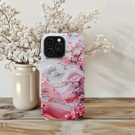 Magsafe iPhone Case With Dreamy Sakura Waves - Cherry Blossom