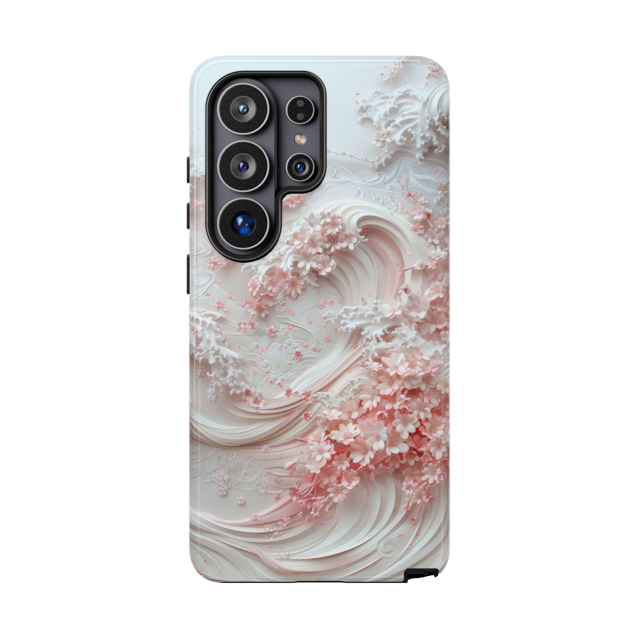 Sakura Blossoming Wave Magsafe iPhone Case, Fits iPhone 17 Pro Max