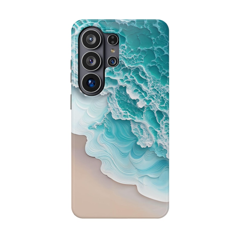 Funda MagSafe con diseño de olas de playa para iPhone / Regalo con estética playera / Funda con carga magnética / Compatible con los modelos iPhone 17, 16, 15, 14 y 13 Samsung Galaxy S26 Ultra