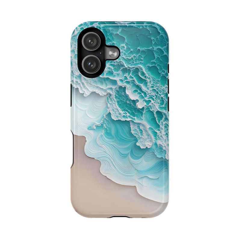 Funda MagSafe con diseño de olas de playa para iPhone / Regalo con estética playera / Funda con carga magnética / Compatible con los modelos iPhone 17, 16, 15, 14 y 13 imagen 10
