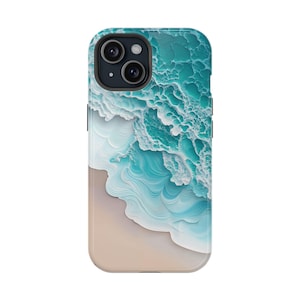 Funda MagSafe con diseño de olas de playa para iPhone / Regalo con estética playera / Funda con carga magnética / Compatible con los modelos iPhone 17, 16, 15, 14 y 13 imagen 13