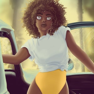 Unique Original Artwork Digital Painting - Golden Girl