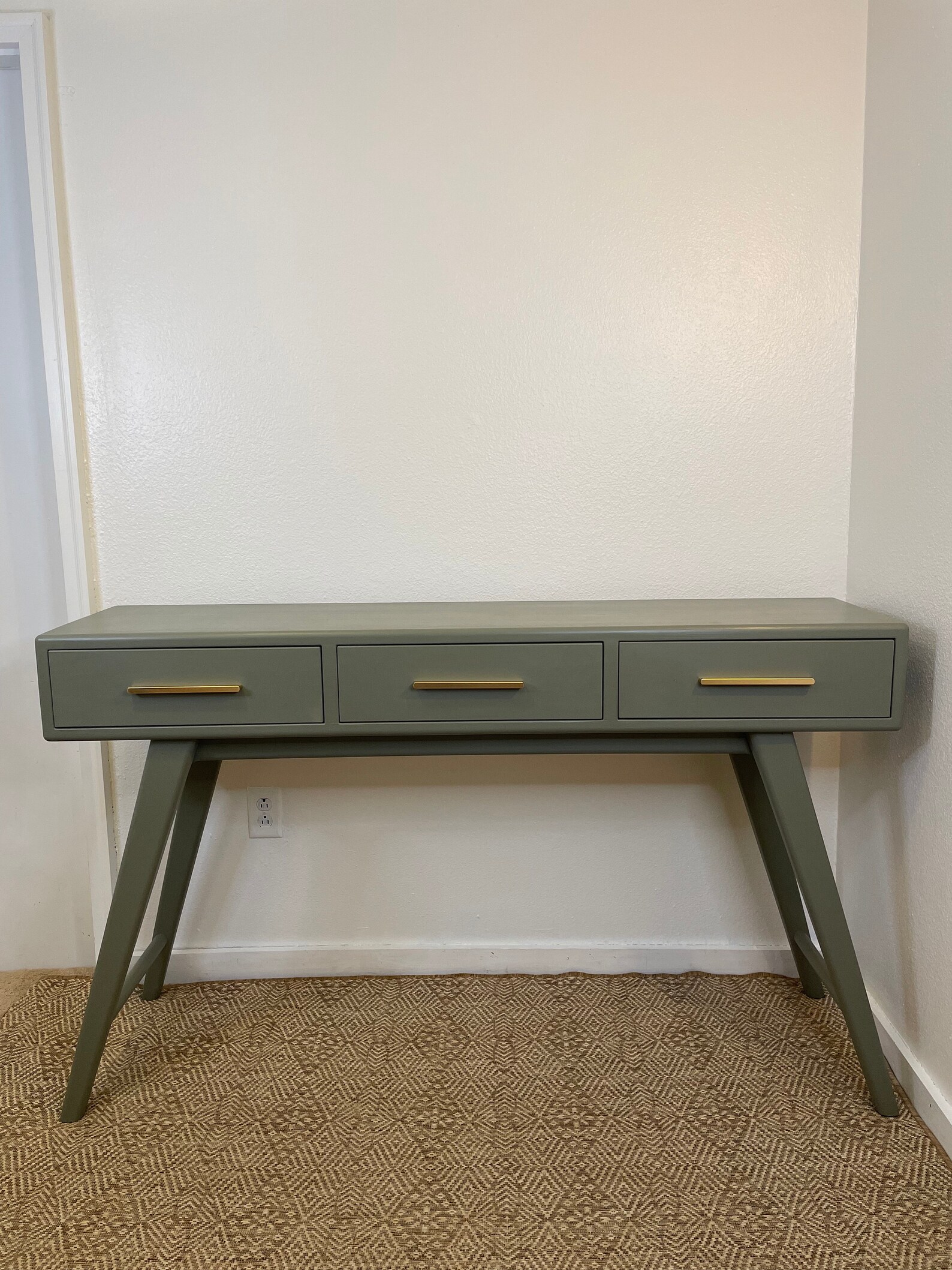 Console Desk Sage Green Desk Midcentury Modern Furniture Etsy