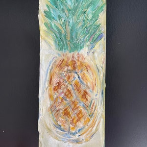 Pineapple Decor wooden decoration shelf sitter gift green gold wood block unique hospitality southern one kind gift