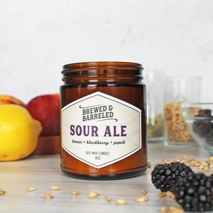 Sour Ale | beer-themed soy wax candle | 9oz jar