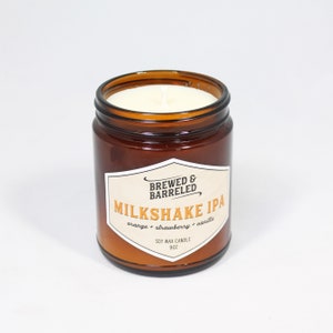 Milkshake IPA beer-themed soy wax candle 9oz jar image 6