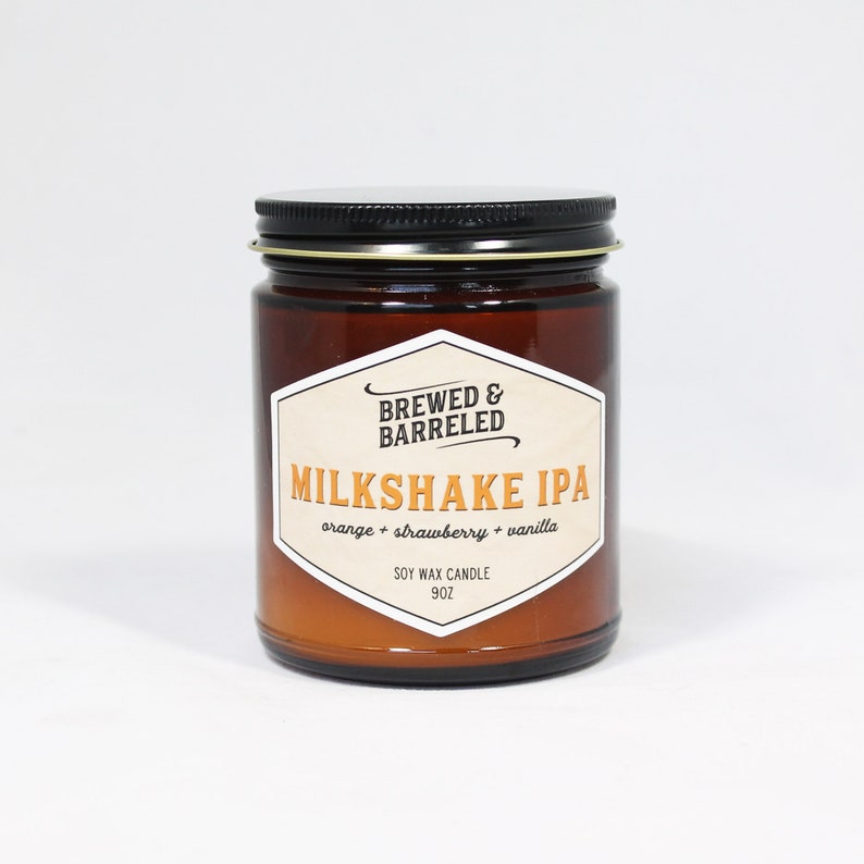 Milkshake IPA beer-themed soy wax candle 9oz jar image 5