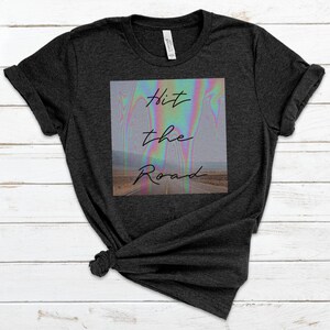 Hit the road sarcastic shirt, funny vacation shirt, road trip t-shirt, family vacation tee, Bella + Canvas 3001 Dark Grey Heather