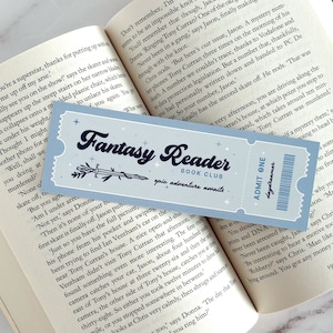 Fantasy Reader Book Club Bookmark, Fantasy Lover Bookmark Gift for Bookworm