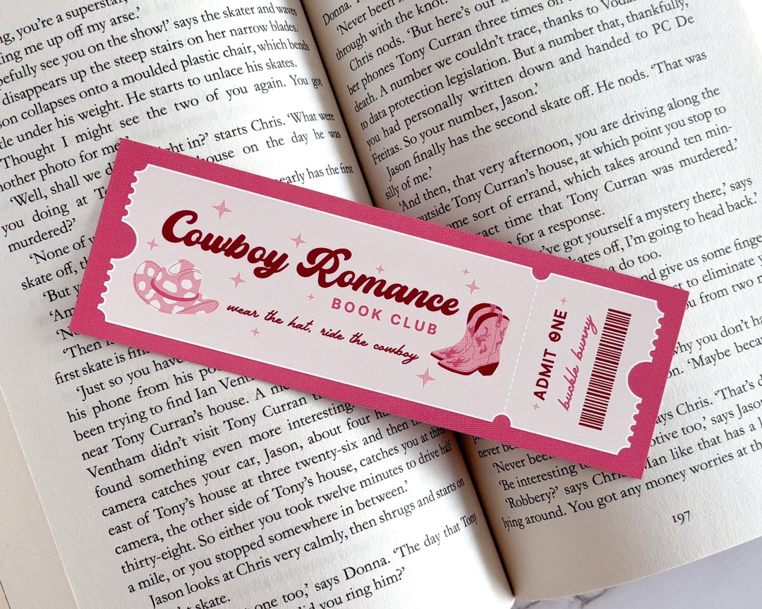 Cowboy Romance Book Club Bookmark: Western Cowgirl Gift - Etsy UK