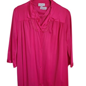 Conjunto vintage de camisón y bata rosa de Vanity Fair - Talla mediana (Hecho en EE. UU.)