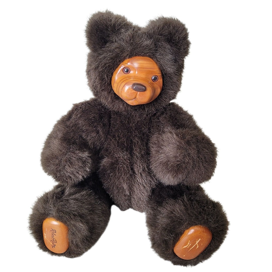 Robert Raikes Brown Bear Cookie Wood Face Good Company Vintage Etsy