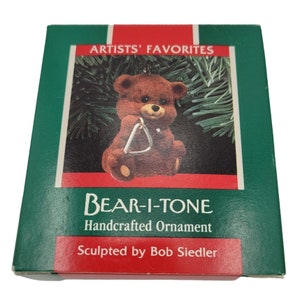 Bear-I-Tone Artists&#39; Favorites Hallmark Keepsake 1989 Ornament In Original Box for the Music Lover Percussion Instrument
