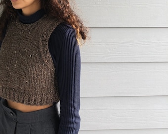 Cropped wool vest clearance