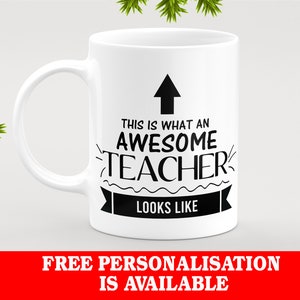 Personalised Mug This is what an awesome Teacher Mug, Best Teacher Gift, Teacher Birthday Gift, Birthday Work School Funny Xmas, Custom Mug