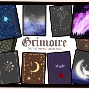 Digital grimoire cover| Goodnotes digital cover| magic| astrology| witch digital planner| witchcraft cover