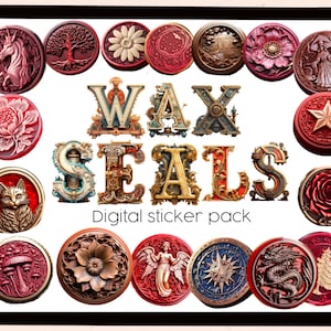 Wax seals digital stickers| realistic digital stickers| goodnotes stickers|PNG| realistic wax seals