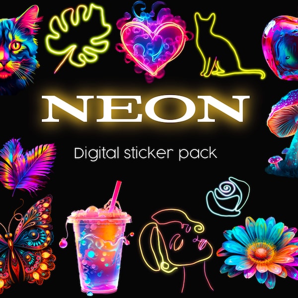 Neon Stickers - Etsy