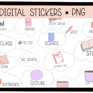 Student digital stickers| Goodnotes stickers| school| study| college| university stickers| digital planner| PNG