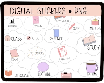 Schule Digitale Aufkleber | Lernplaner PNG (Digitaler Download)