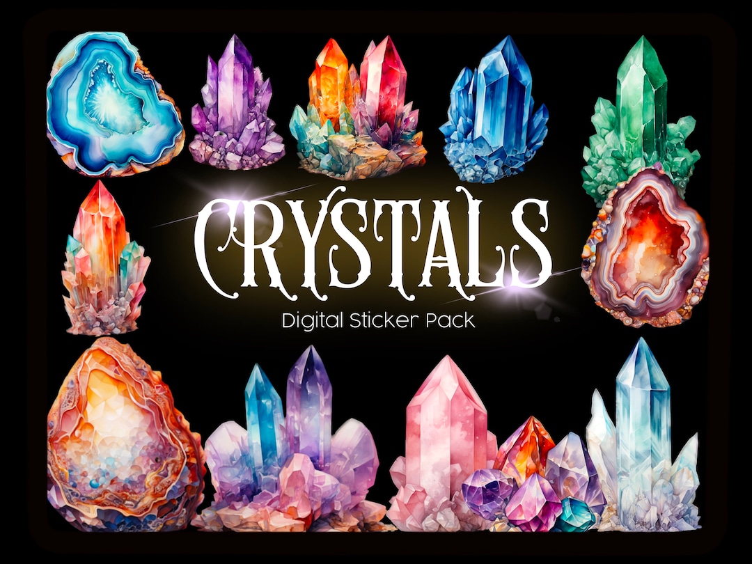 Crystals Digital Stickers| Goodnotes Stickers| Crystals| Rose Quartz ...