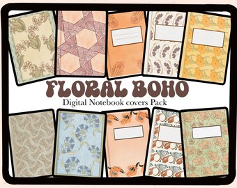 Boho Floral Goodnotes-omslag | Esthetisch digitaal notitieboek (pdf en Goodnotes)