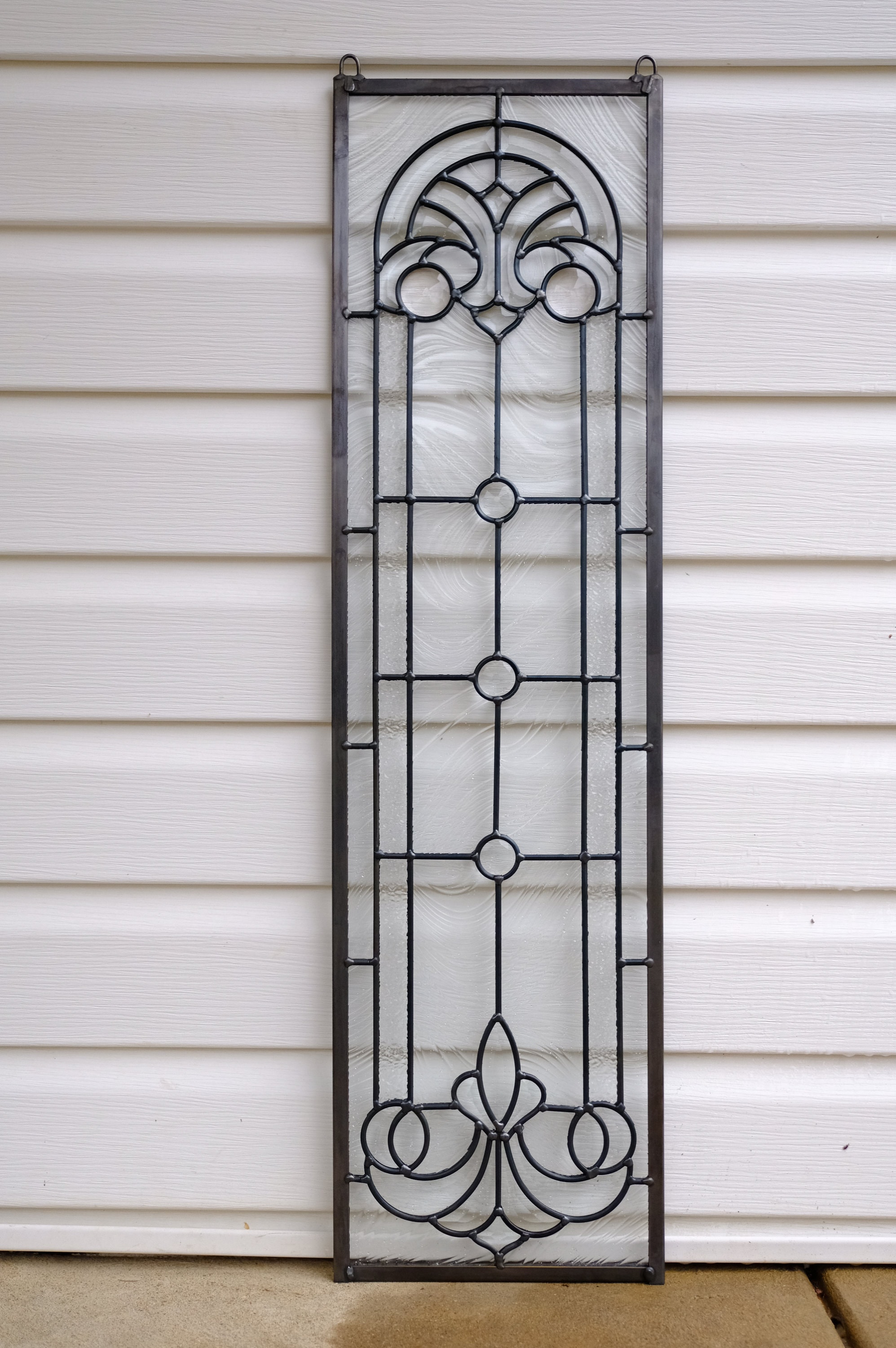 Handcrafted Clear Beveled glass window panel 10" x 36"