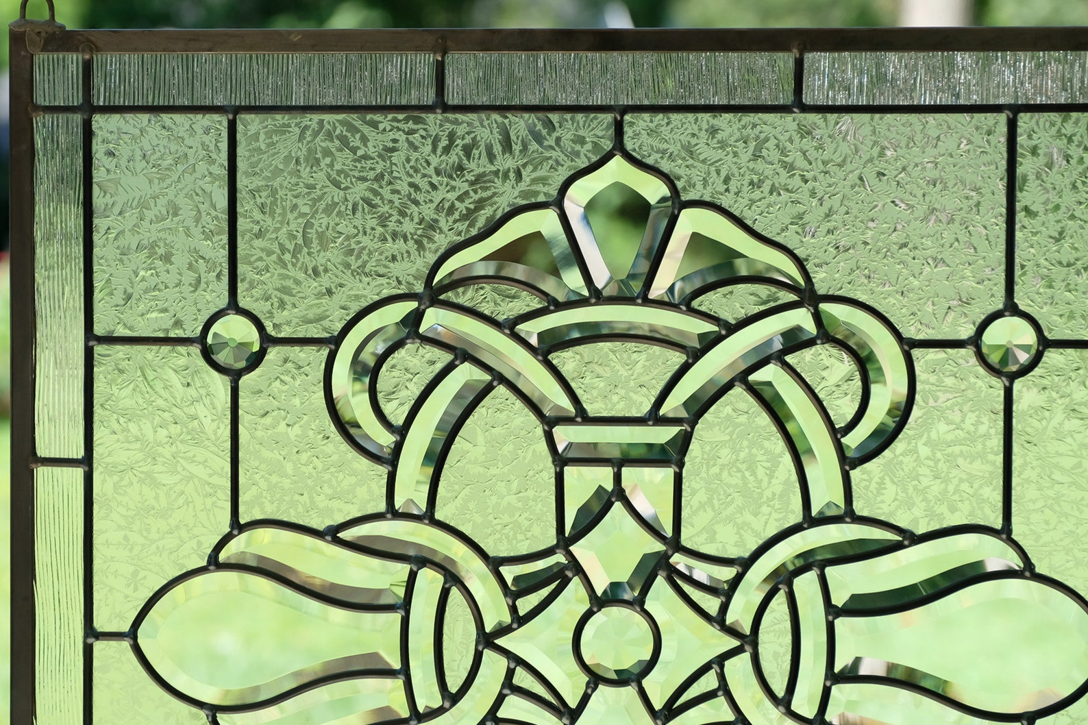 Handcrafted Clear Beveled Glass Window Panel 24 X Etsy