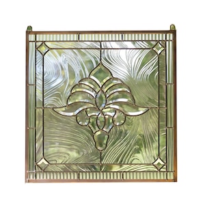 Handcrafted Clear Beveled glass window panel 20&quot; x 20&quot;