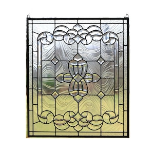 Handcrafted Clear Beveled Glass Window panel 24&quot; x 28&quot;