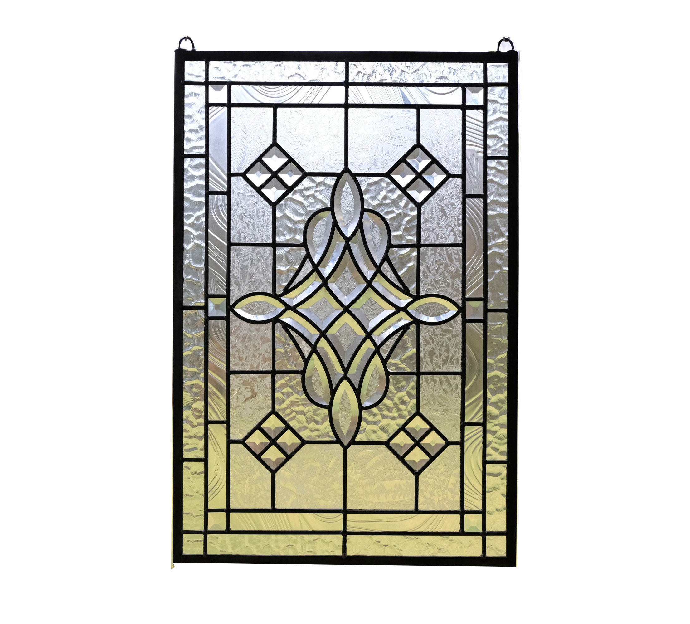 Beveled Glass Panel In Antique Stained Glass Windows For Sale
