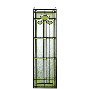 Handcrafted stained glass window panel 10" x 36"