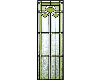 Handcrafted stained glass window panel 10" x 36"