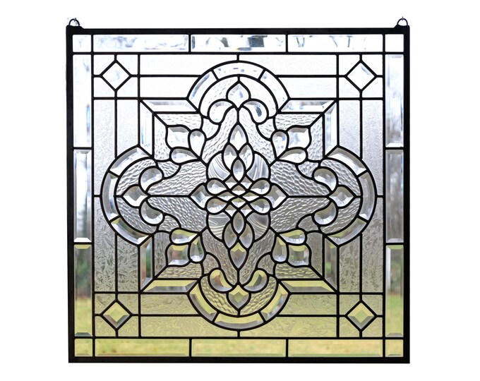 Beveled Glass Panel - Etsy - Heavy Beveled Glass Panels