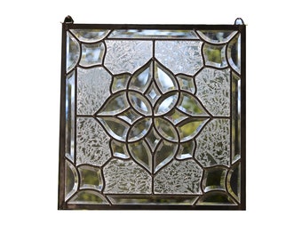 Beveled Glass Panel In Antique Stained Glass Windows For Sale